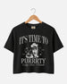 I'm Getting Meowied Bow Crop Top Black