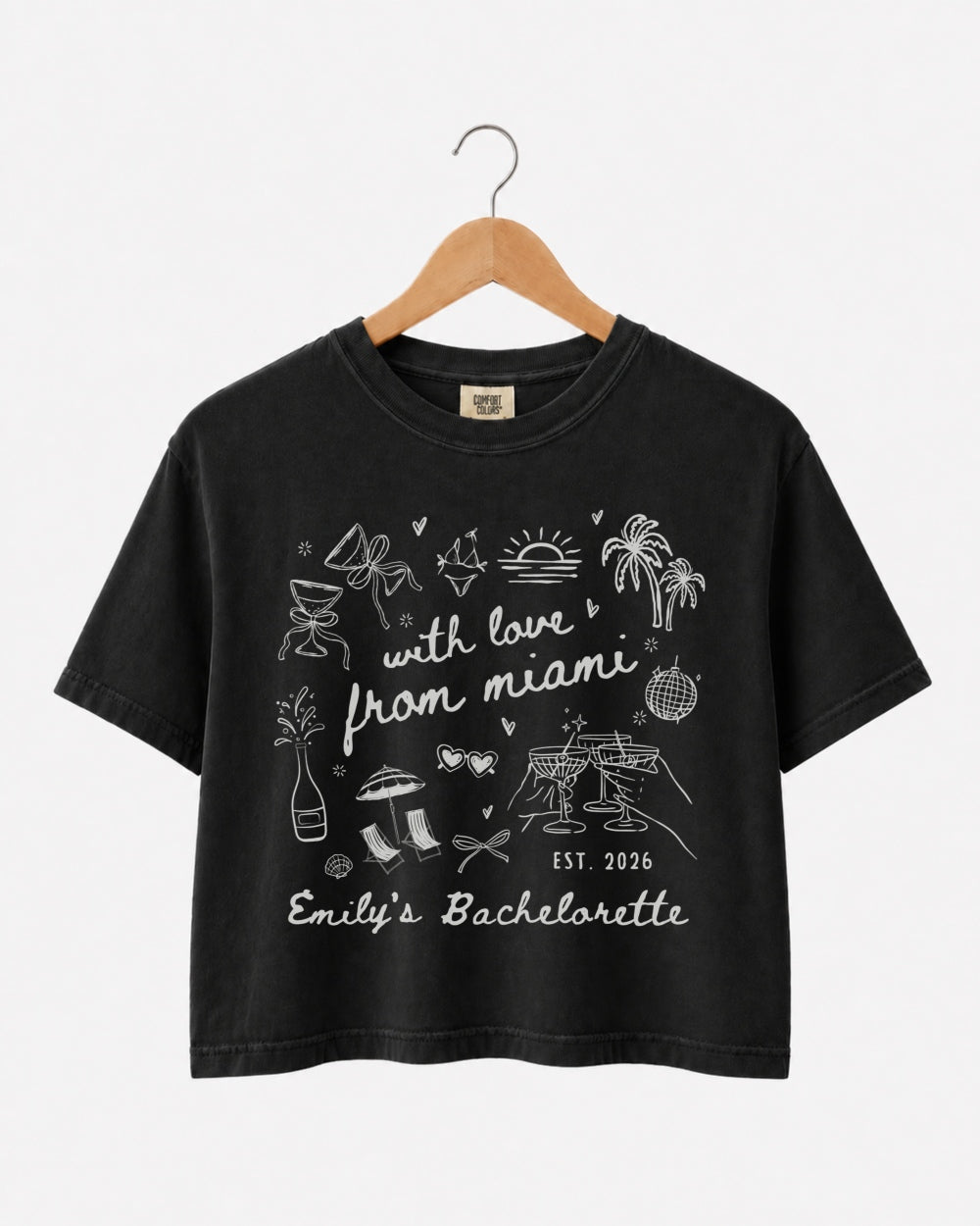 With Love from Miami Crop Top Black