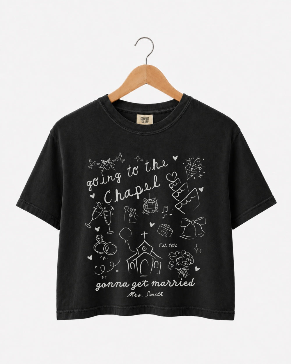 Going To The Chapel Crop Top Black