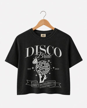 Dancing Queen, Disco Bride Crop Top Black