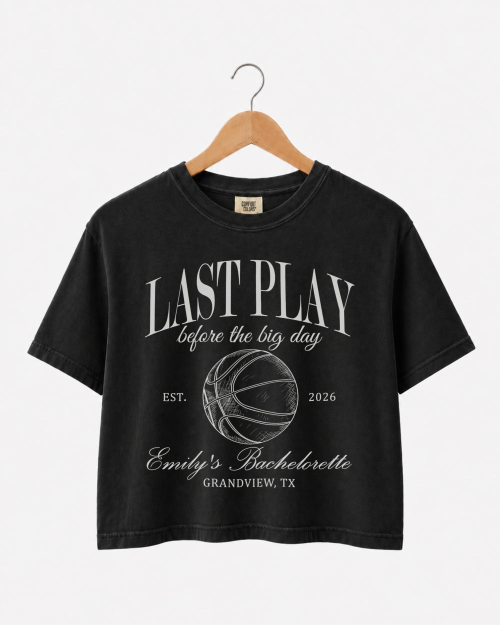 Last Play Before the Big Day - Basketball Crop Top Black