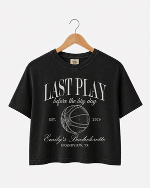 Last Play Before the Big Day - Basketball Crop Top Black