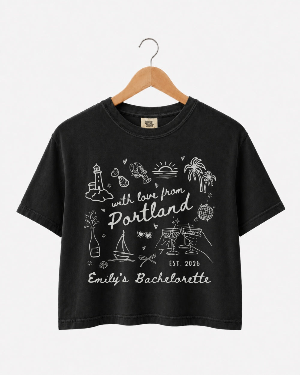 With Love from Portland Crop Top Black