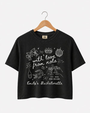 With Love from Nola Crop Top Black