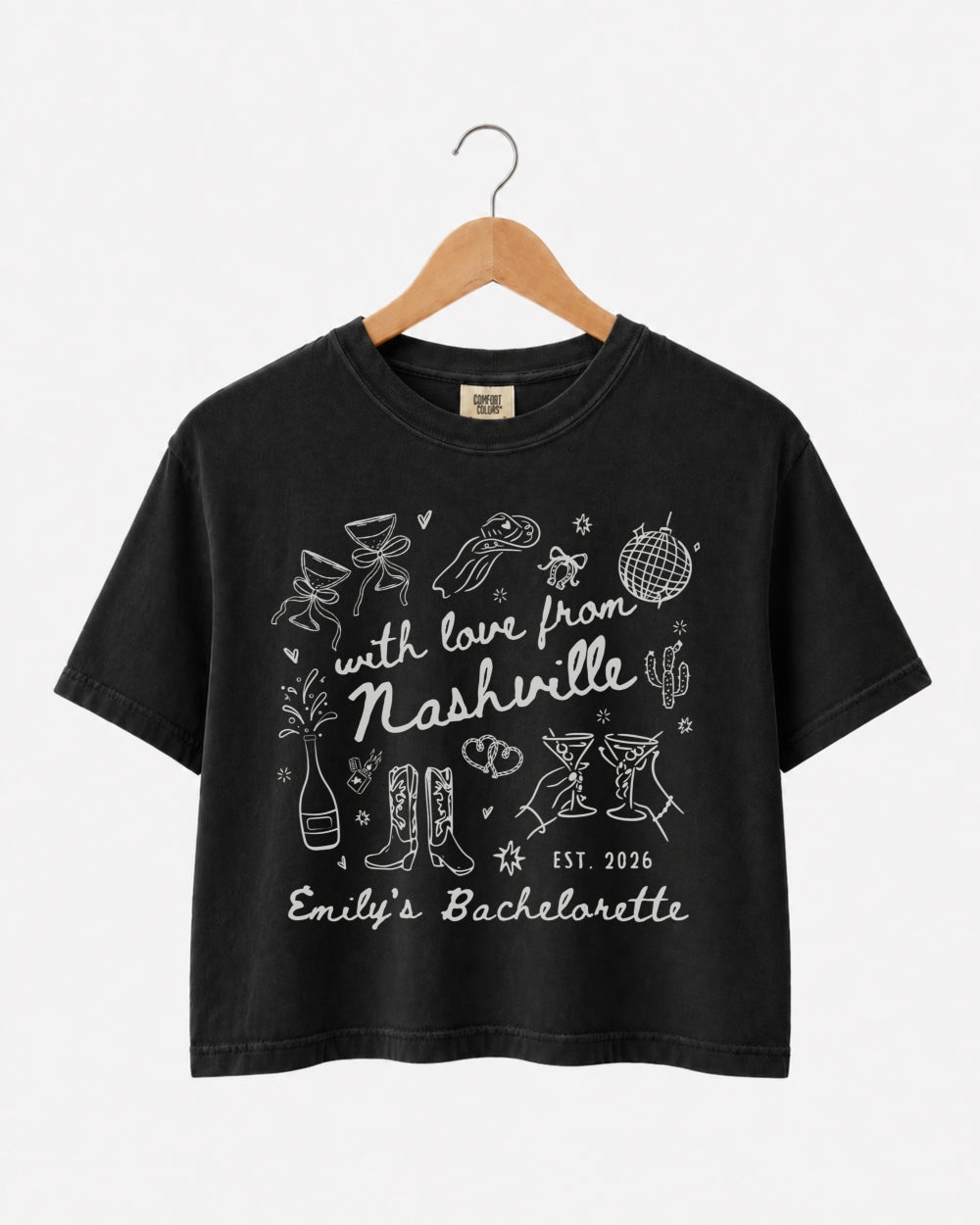 With Love from Nashville Crop Top Black