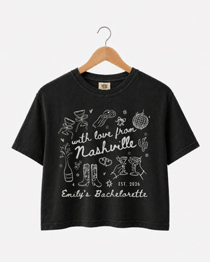 With Love from Nashville Crop Top Black