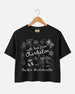 Matching crop tops for the bachelorette crew, With Love from Charleston doodle script with playful icons. Personalized with bride name, destination city, and weekend date for the whole party.