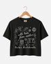 Matching crop tops for the bachelorette crew with minimalist doodle script and Austin destination theme. Personalized with bride name, year, and city for the whole party.
