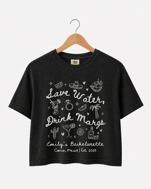 Save Water Drink Margs Crop Top Black