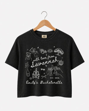 With Love from Savannah Crop Top Black