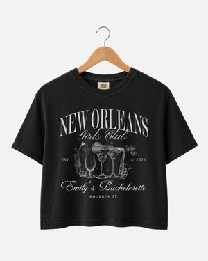 New Orleans Girls Club Crop Top Black