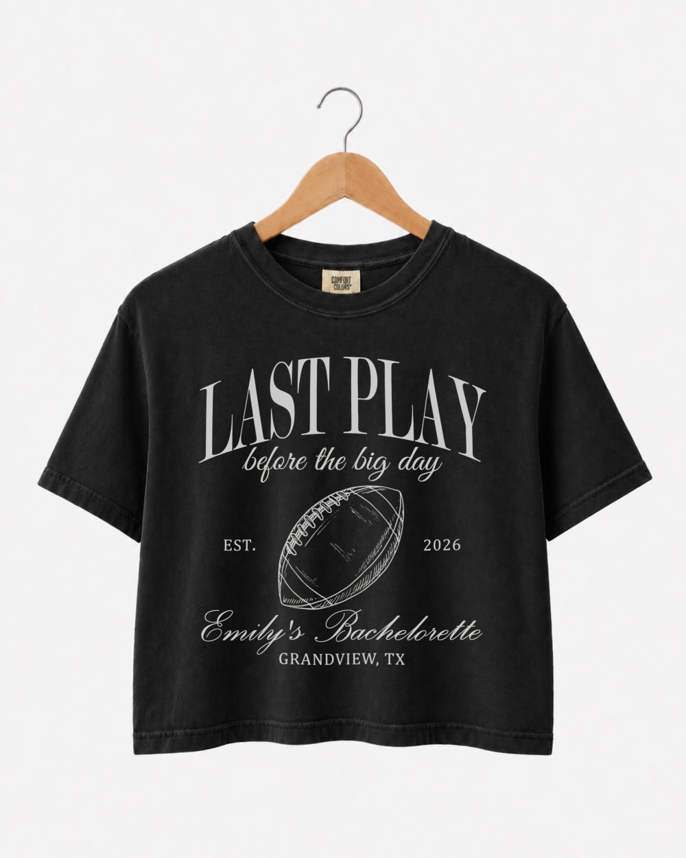 Last Play Before the Big Day - Football Crop Top Black