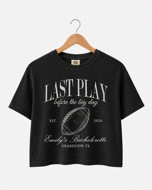 Last Play Before the Big Day - Football Crop Top Black