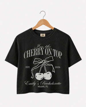 She's The Cherry On Top Crop Top Black