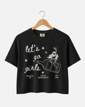 Let's Go Girls Cowgirl Bottle Crop Top Black