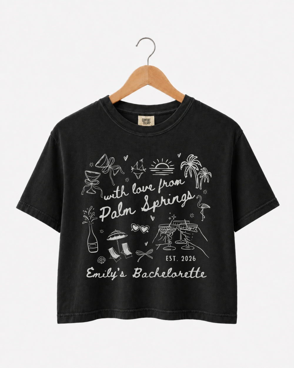 With Love from Palm Springs Crop Top Black