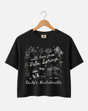 With Love from Palm Springs Crop Top Black