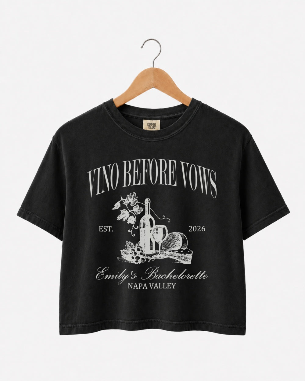 Vino Before Vows Crop Top Black