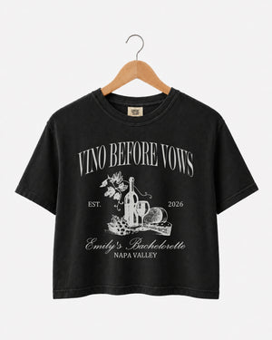 Vino Before Vows Crop Top Black