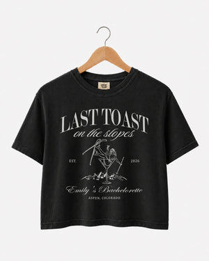 Last Toast on The Slopes Martini Crop Top Black