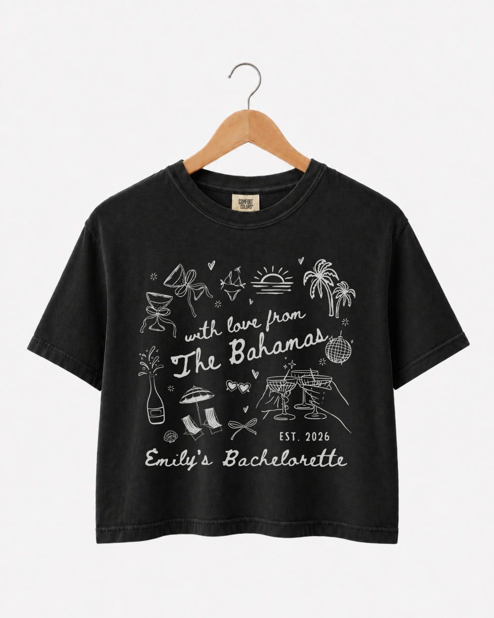 With Love from The Bahamas Crop Top Black