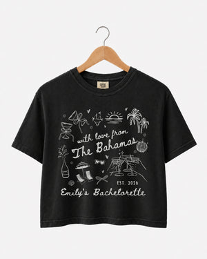 With Love from The Bahamas Crop Top Black
