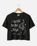 Matching bachelorette crop top with personalized Wild Wild Wife design for bride and bridal crew