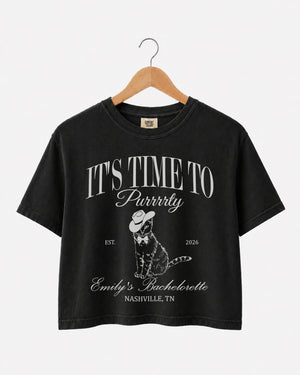 I'm Getting Meowied Tuxedo Crop Top