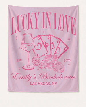 Lucky In Love Wine Cards Banner Blossom