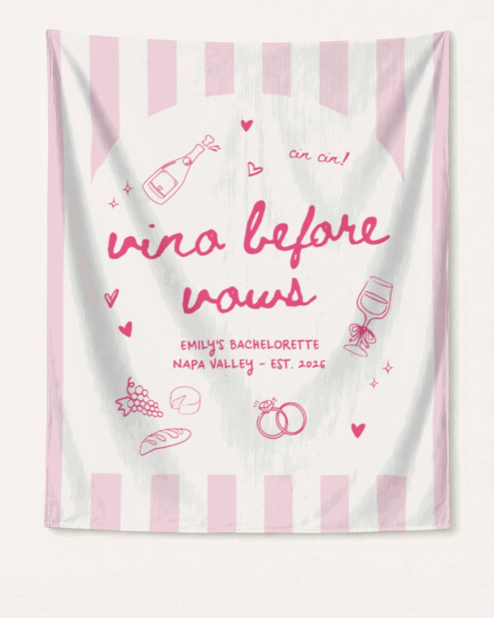 Vino Before Vows Banner Blossom