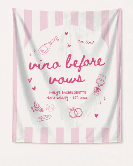 Vino Before Vows Banner Blossom