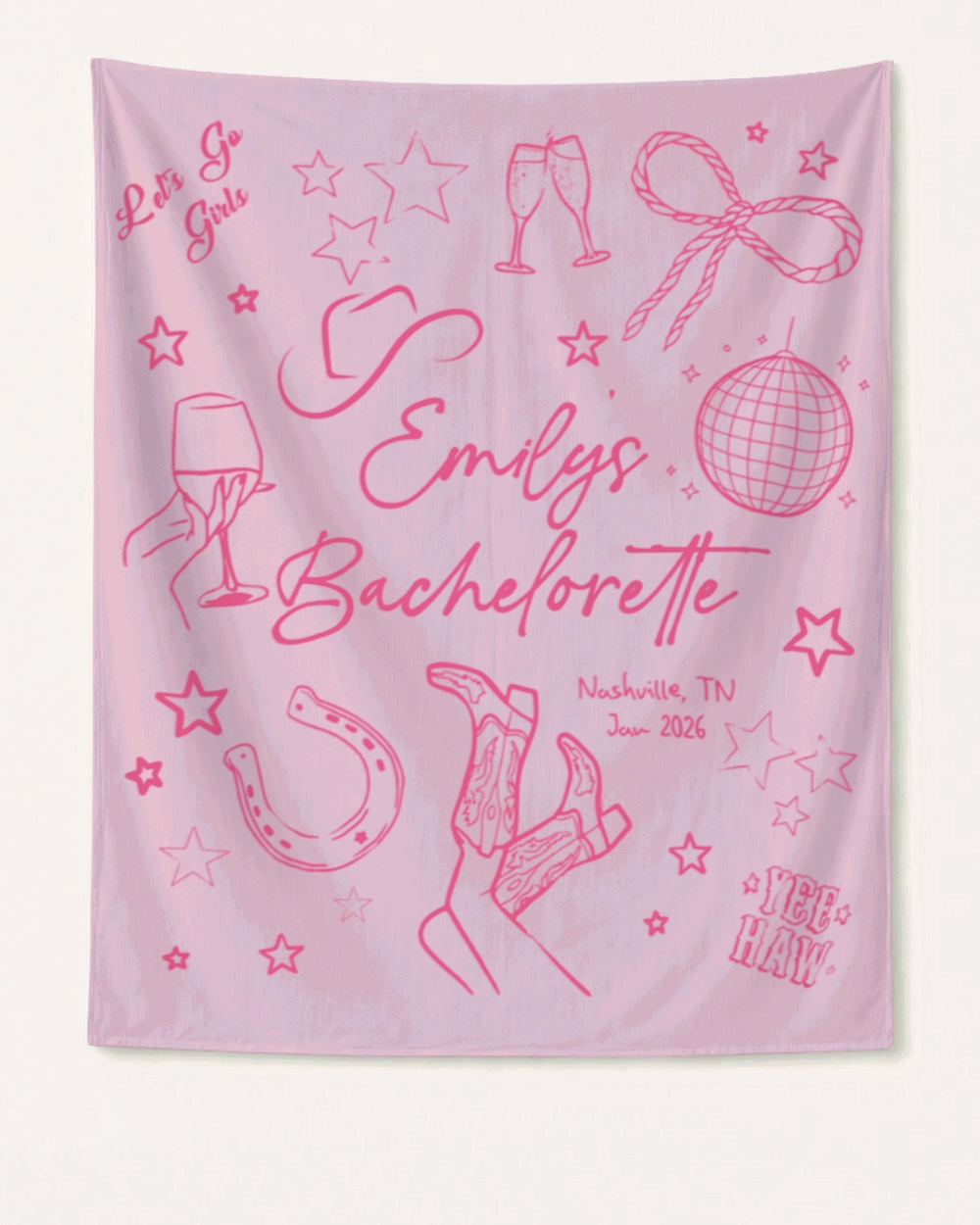 Let's Go Girls Disco Boots Banner Blossom