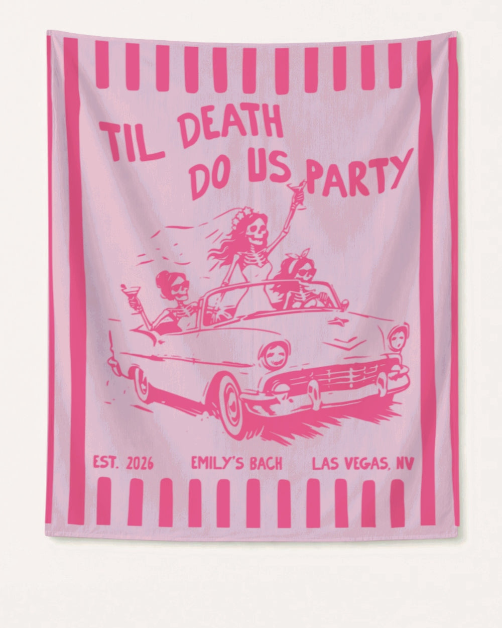 Bride or Die and Ride or Die Stripes Banner Blossom