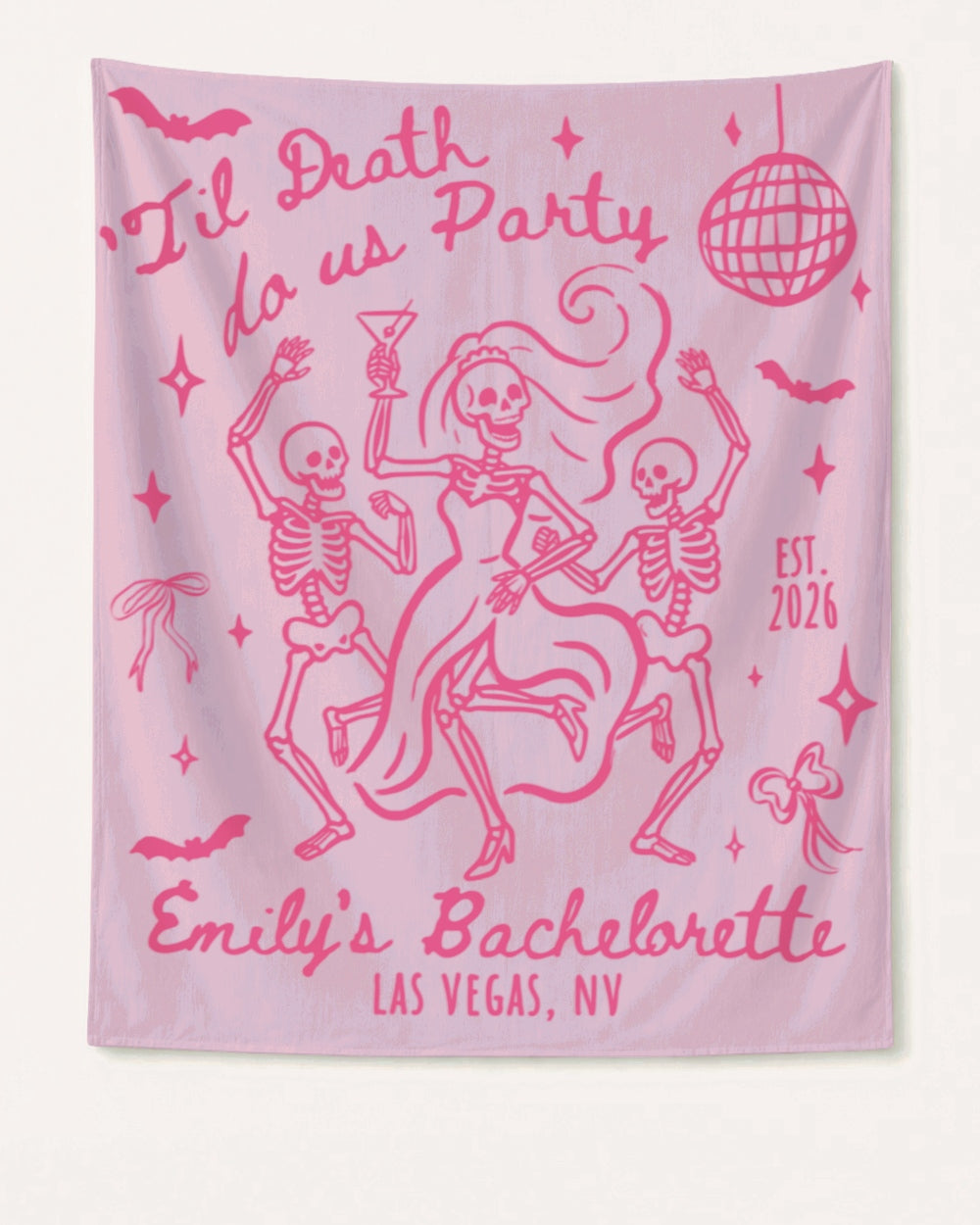 Til death do us party - Dancing Skeletons Banner Blossom