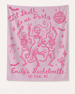 Til death do us party - Dancing Skeletons Banner Blossom