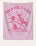 Vintage western banner for a Wild Wild Wife bachelorette weekend. Personalized with bride name, year, and destination city for the full Nashville-style party crew.