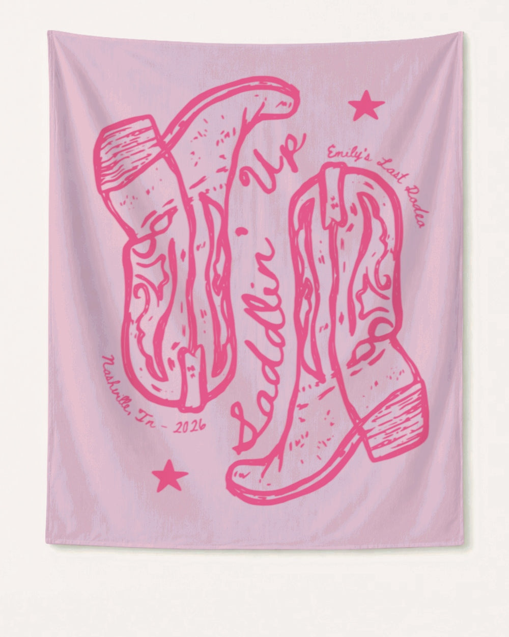 Settlin' Down & Saddlin' Up Cowgirl Boots Banner Blossom
