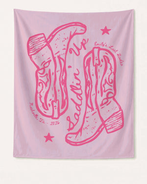 Settlin' Down & Saddlin' Up Cowgirl Boots Banner Blossom
