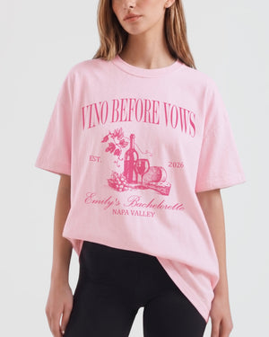 Vino Before Vows T-Shirt Blossom