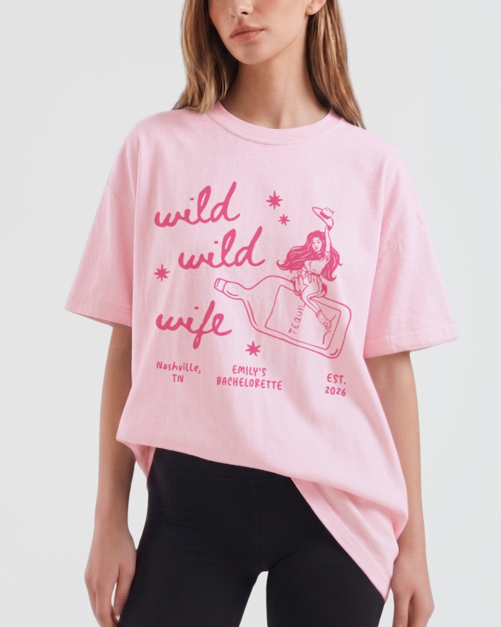 Wild Wild Wife Cowgirl Tequila T-Shirt Blossom