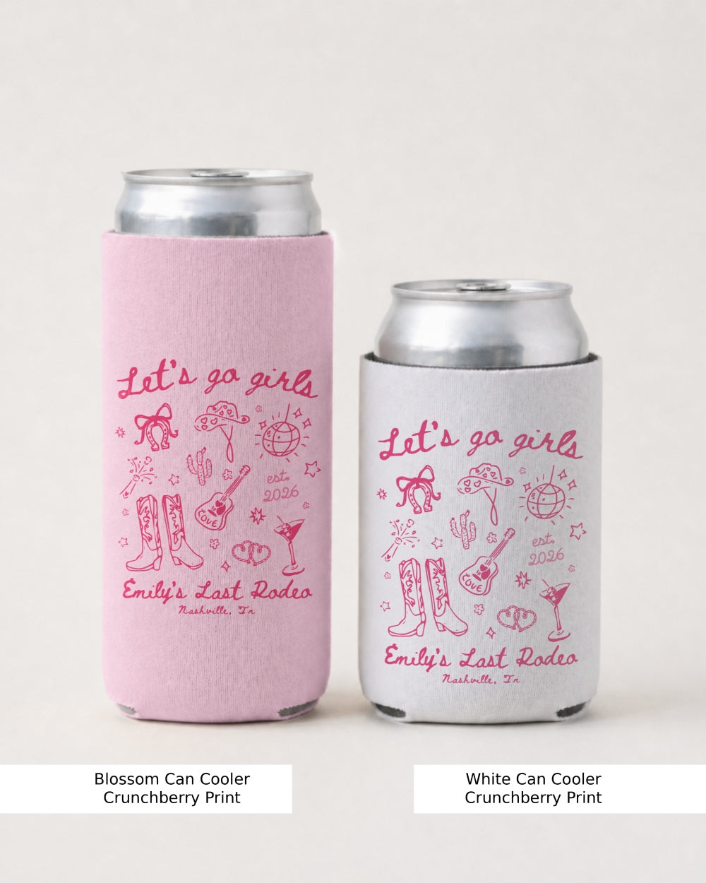Let's Go Girls Cowgirl Party Can Cooler Blossom