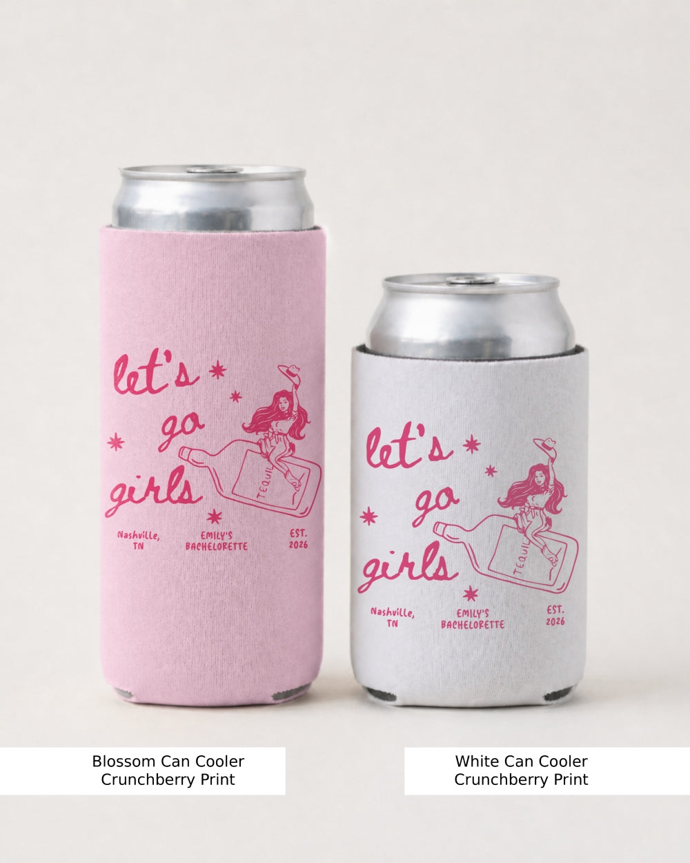 Let's Go Girls Cowgirl Bottle Can Cooler Blossom