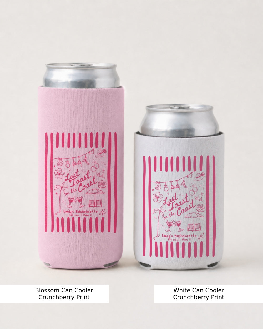 Last toast on the coast - Stripes Can Cooler Blossom