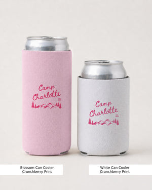 Camp Name Rustic Mountain Party Can Cooler Blossom
