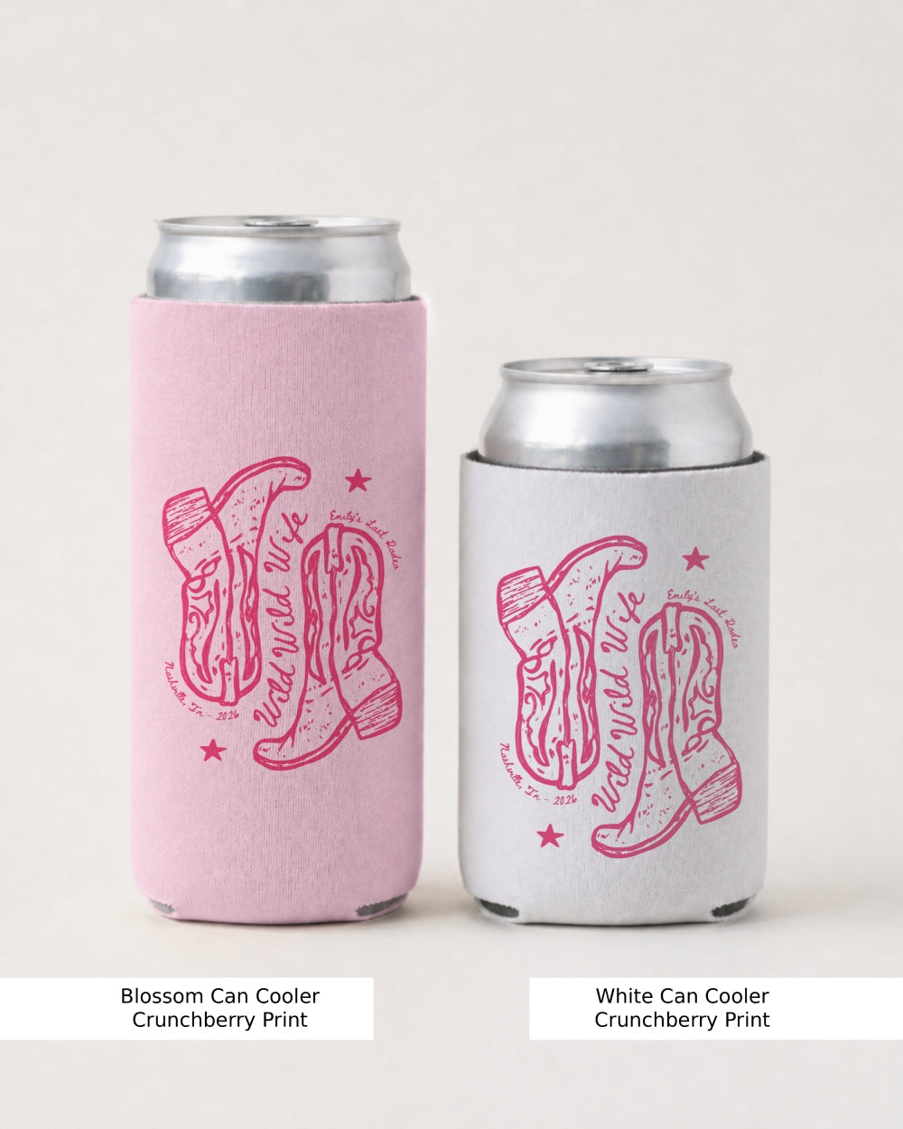 Wild Wild Wife Cowgirl Boots Can Cooler Blossom