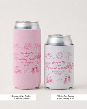 Seashells & Wedding Bells Can Cooler Blossom