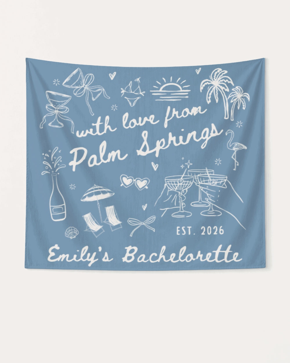 With Love from Palm Springs Banner Blue Jean