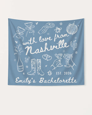 With Love from Nashville Banner Blue Jean