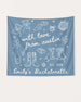 Bride and bachelorette party banner with whimsical doodle script lettering, Austin weekend theme. Personalized with bride name, destination city, year, and bachelorette title.