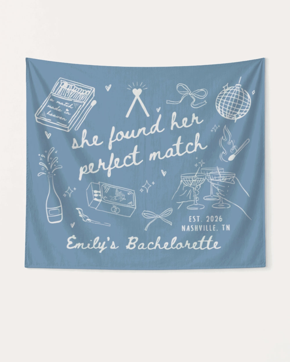 She Found Her Perfect Match Banner Blue Jean